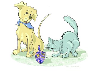 dreidel cat & dog